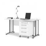 Zobrazit detail zboží: Psací stůl Office 80400/35 bílá/silver grey (Office)