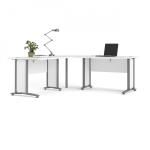 Zobrazit detail zboží: Rohový psací stůl Office 80400/303 bílá/silver grey (Office)
