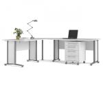Zobrazit detail zboží: Rohový psací stůl Office 80400/304 bílá/silver grey (Office)