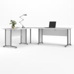 Zobrazit detail zboží: Rohový psací stůl Office 80400/72 bílá/silver grey (Office)