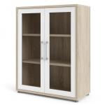 Zobrazit detail zboží: Skříňka Office 80400/126 dub sonoma/bílá/sklo (Office)