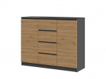 Zobrazit detail zboží: Komoda Topa 2D4S 120 antracit/dub artisan ()