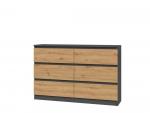 Zobrazit detail zboží: Komoda Malvína M6 120 antracit/dub artisan ()