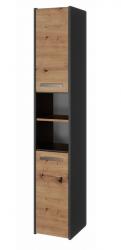 Zobrazit detail zboží: Koupelnová skříňka Saly 30 2D antracit/dub artisan ()