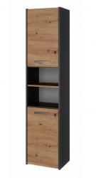 Zobrazit detail zboží: Koupelnová skříňka Saly 40 2D antracit/dub artisan ()