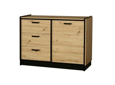 Zobrazit detail zboží: Komoda Karima 1D3S dub artisan/černá (Karima)