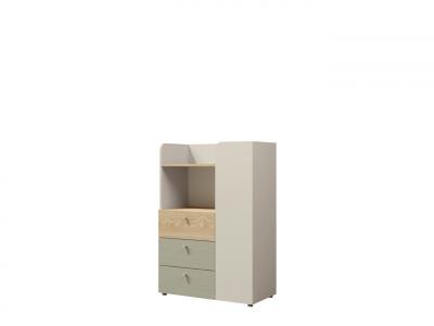 Zobrazit detail zboží: Vysoká komoda Yuva R7 béžová/dub/eukalyptus (Yuva)