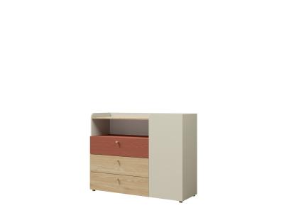 Zobrazit detail zboží: Komoda Yuva R9 béžová/dub/korál (Yuva)