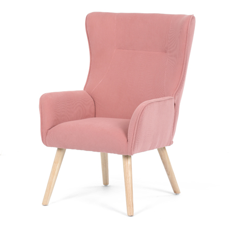 Zobrazit detail zboží: Křeslo ušák, růžová, manšestrová látka, AK-314 PINK2 (Křesla a podnožky)