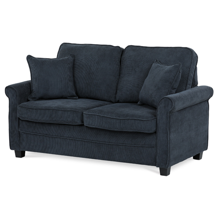 Zobrazit detail zboží: Dvoumístná pohovka, modrá, manšestrová látka, ASB-4170 BLUE2 (šířka do 200 cm)
