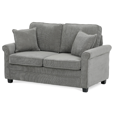 Zobrazit detail zboží: Dvoumístná pohovka, šedá, manšestrová látka, ASB-4170 GREY2 (šířka do 200 cm)