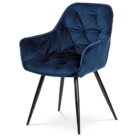 Zobrazit detail zboží: Jídelní židle, modrá, sametová látka, DCH-421 BLUE4 (Jídelní židle čalouněné)