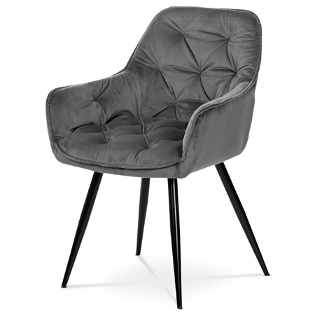 Zobrazit detail zboží: Jídelní židle, šedá, sametová látka, DCH-421 GREY4 (Jídelní židle čalouněné)