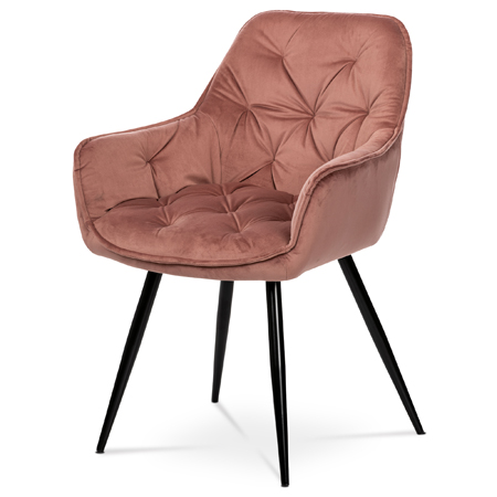 Zobrazit detail zboží: Jídelní židle, růžová, sametová látka, DCH-421 PINK4 (Jídelní židle čalouněné)