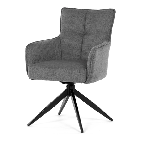 Zobrazit detail zboží: Jídelní židle otočná 180°, šedá, látka, DCH-P3170 GREY2 (Jídelní židle čalouněné)