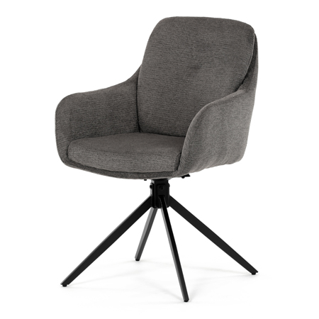 Zobrazit detail zboží: Jídelní židle otočná 180°, šedá, látka, DCH-P3174 GREY2 (Jídelní židle čalouněné)