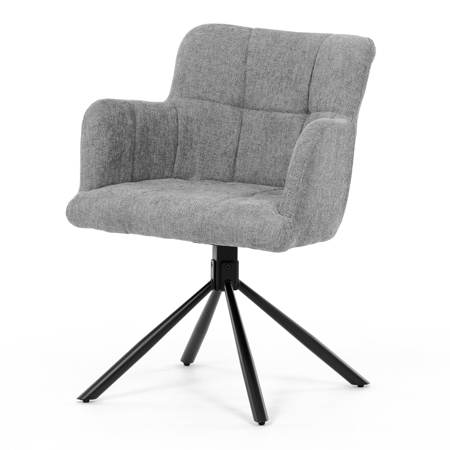 Zobrazit detail zboží: Jídelní židle otočná 180°, šedá, látka, DCH-T1122 GREY2 (Jídelní židle čalouněné)