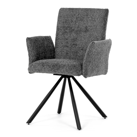 Zobrazit detail zboží: Jídelní židle otočná 180°, šedá, látka bouclé, DCH-W1117 GREY2 (Jídelní židle čalouněné)