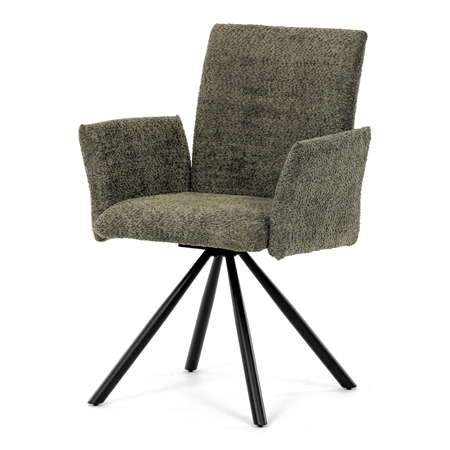 Zobrazit detail zboží: Jídelní židle otočná 180°, zelená, látka bouclé, DCH-W1117 GRN2 (Jídelní židle čalouněné)