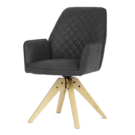 Zobrazit detail zboží: Jídelní židle otočná 180°, černá, látka, HC-539 BK3 (Jídelní židle čalouněné)