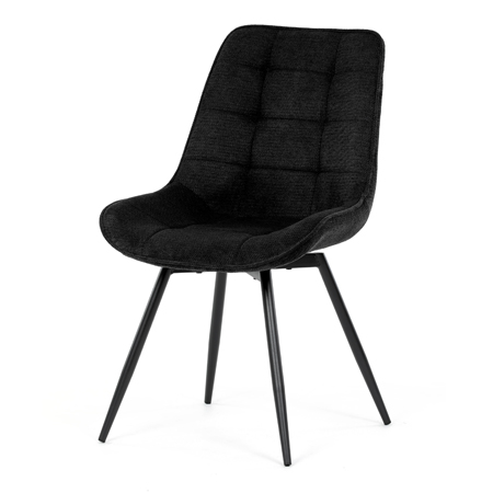 Zobrazit detail zboží: Jídelní židle otočná 180°, černá, látka, HC-T1130 BK2 (Jídelní židle čalouněné)