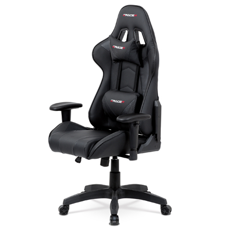 Zobrazit detail zboží: Herní křeslo, houpací mechanismus, černá ekokůže, KA-F03 BK (Herní křesla)