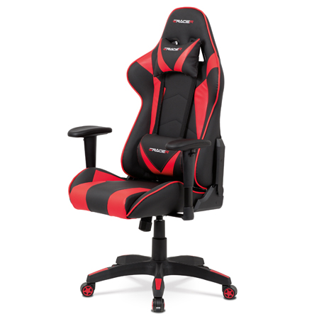 Zobrazit detail zboží: Herní křeslo, houpací mechanismus, červená ekokůže, KA-F03 RED (Herní křesla)