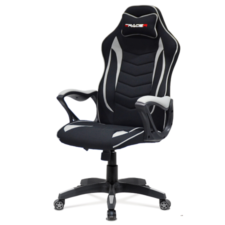 Zobrazit detail zboží: Herní křeslo, houpací mechanismus, stříbrná látka, KA-G408 GREY (Herní křesla)
