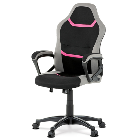 Zobrazit detail zboží: Herní židle, houpací mechanismus, černá látka, KA-L611 PINK (Herní křesla)