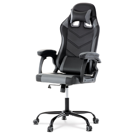 Zobrazit detail zboží: Herní křeslo, houpací mechanismus, šedá ekokůže, KA-L626 GREY (Herní křesla)