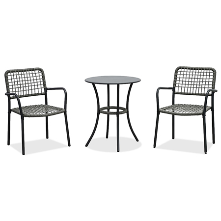 Zobrazit detail zboží: Balkónový set, kov, polyratan, šedá, AZ-L1103 GREY (Balkonový nábytek)