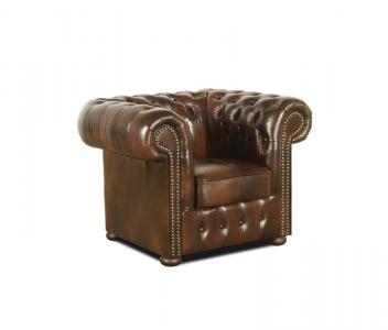 Zobrazit detail zboží: Křeslo Chesterfield Classic 1 kůže hnědá (Relaxační)