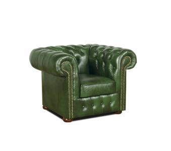 Zobrazit detail zboží: Křeslo Chesterfield Classic 1 kůže zelená (Relaxační)