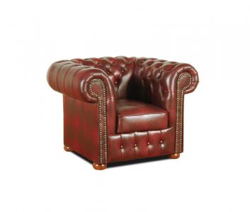 Zobrazit detail zboží: Křeslo Chesterfield Classic 1 kůže bordó (Relaxační)