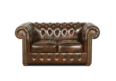 Zobrazit detail zboží: Pohovka Chesterfield Classic 2 kůže hnědá (Kožené sedací soupravy)