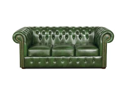 Zobrazit detail zboží: Pohovka Chesterfield Classic 3 kůže zelená (Kožené sedací soupravy)