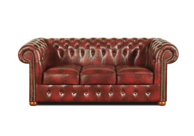 Zobrazit detail zboží: Pohovka Chesterfield Classic 3 kůže bordó (Kožené sedací soupravy)