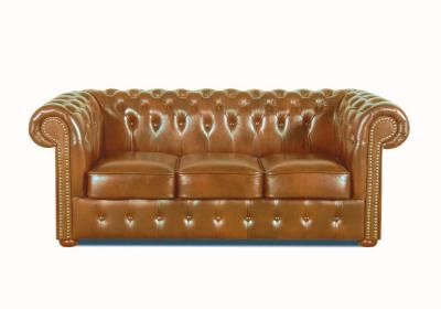 Zobrazit detail zboží: Pohovka Chesterfield Classic 3 kůže koňak (Kožené sedací soupravy)