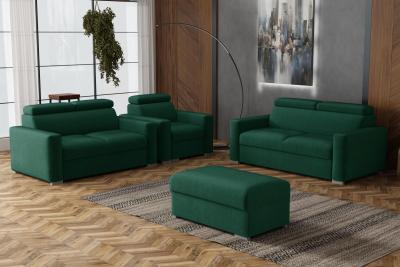 Zobrazit detail zboží: Sedací souprava Petrit 3+2+1+taburet Kronos zelená (3+2+1)