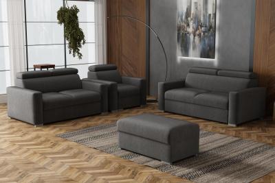 Zobrazit detail zboží: Sedací souprava Petrit 3+2+1+taburet Kronos šedá (3+2+1)