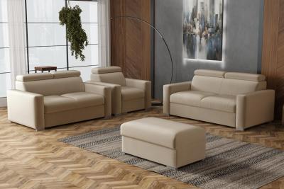 Zobrazit detail zboží: Sedací souprava Petrit 3+2+1+taburet Paros béžová (3+2+1)