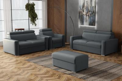 Zobrazit detail zboží: Sedací souprava Petrit 3+2+1+taburet Paros tmavě šedá (3+2+1)