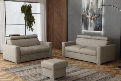 Zobrazit detail zboží: Sedací souprava Petrit 3+2+taburet Aragon hnědošedá (3+2+1)