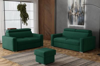 Zobrazit detail zboží: Sedací souprava Petrit 3+2+taburet Kronos zelená (3+2+1)