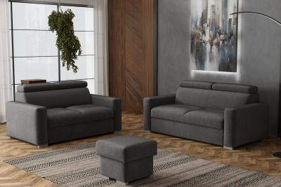 Zobrazit detail zboží: Sedací souprava Petrit 3+2+taburet Kronos šedá (3+2+1)