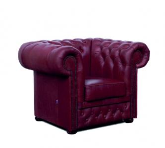 Zobrazit detail zboží: Křeslo Chesterfield Lord 1 kůže bordó (Relaxační)