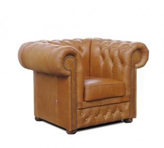 Zobrazit detail zboží: Křeslo Chesterfield Lord 1 kůže koňak (Relaxační)