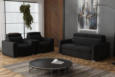 Zobrazit detail zboží: Sedací souprava Petrit 3+1+1 Kronos černá (3+1+1)