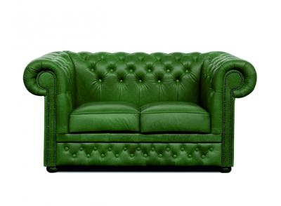 Zobrazit detail zboží: Pohovka Chesterfield Lord 2 kůže zelená (Kožené sedací soupravy)