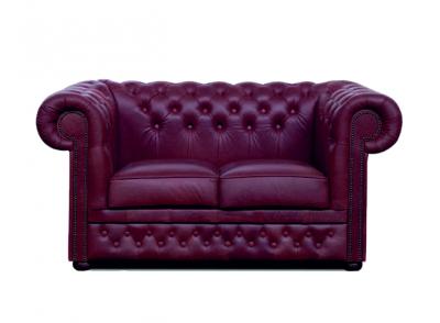 Zobrazit detail zboží: Pohovka Chesterfield Lord 2 kůže bordó (Kožené sedací soupravy)